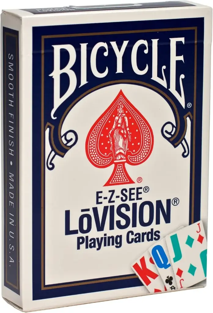 BICYCLE POKER PLAYING CARDS EZ-SEE/LO VISION JUMBO