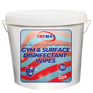 GYM & SURFACE DISINFECTANT WIPES BUCKET 300 WIPES TREMAX