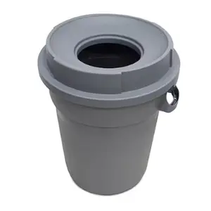[J001751] DURABLE ROUND TOP PLASTIC GARBAGE BIN 120L GREY