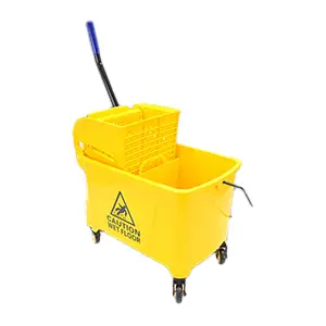 [J000407B] Lacot Mop Bucket with Wringer and Wheels for Easy Cleaning - 20-Liter Yellow - ASIN B0CHF5X3YJ