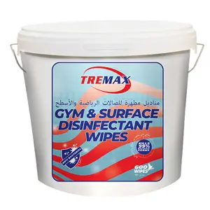 [C000917] GYM & SURFACE DISINFECTANT WIPES BUCKET 600 WIPES TREMAX