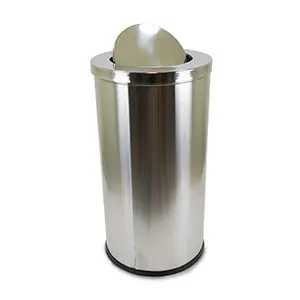 [J000637COL] STAINLESS STEEL SWING TOP BIN ECOLINE (60LTRS)