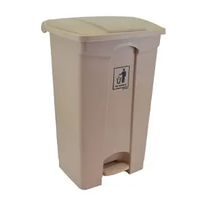 [J001409] PLASTIC PEDAL BIN ECOLINE (87LTR, BEIGE)