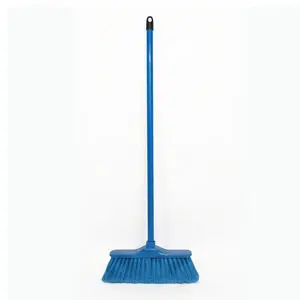 [J001993] SOFT BROOM HEAD & HANDLE FULL SET (WOODEN HANDLE, BLUE, ECOLINE)