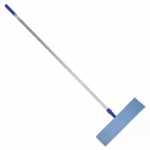 [J002106] MICROFIBER FLAT MOP VELCRO SLEEVE. HOLDER & HANDLE FULL SET (40CMS, ALUMINIUM HANDLE 150CMS, BLUE, ECOLINE)
