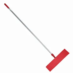 [J002107] MICROFIBER FLAT MOP VELCRO SLEEVE. HOLDER & HANDLE FULL SET (40CMS, ALUMINIUM HANDLE 150CMS, RED, ECOLINE)