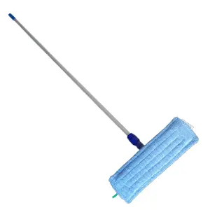 [J002144] MICROFIBER FLAT MOP FLAP&RING SLEEVE, FRAME & HANDLE FULL SET (BLUE)